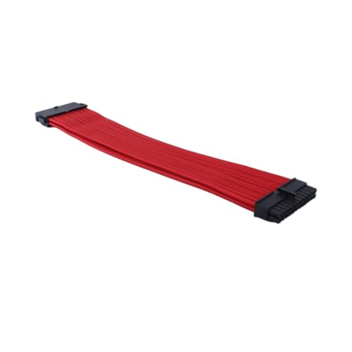 Extensiones de cables para PC de 24 y 4+4 pines con fundas rojas protectoras 4