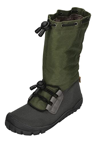 KOEL Barefoot Kinderschuhe Sneakers SKY TEX – Gefüttert, Olive, Wildleder & Wolle
