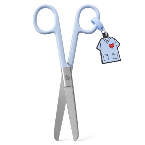 Nursing Life - Tijeras Enfermera Punta Roma | Ideal para Porta tijeras Enfermera en Apuros, Punta Redonda Profesional, Primeros Auxilios (Azul)