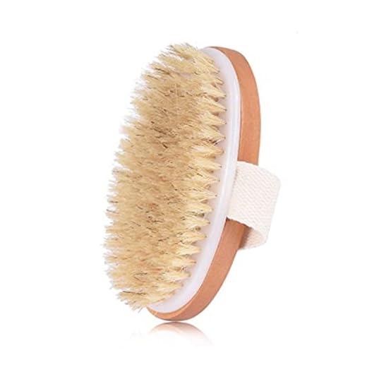 XMYINGWEI Kroppsborstar naturliga vildsvinsborst torr kroppsborste trä oval dusch badborstar exfolierande massage celluliter behandling blodcirkulation