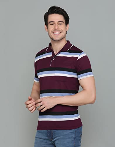 Image of INKKR Striped Men's Polo Neck T-Shirt Combo
