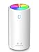 Umidificatore Mini 400 ml, umidificatore d'aria da scrivania con luce notturna colorata, spegnimento automatico, 2 modalità di nebulizzazione, super silenzioso (bianco)