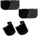 Aisetmoon 4 Pack Face Shield Replacement Lens for Grinding and Cutting, 15.5'' x7.87 ''Tinted Full Face Shield Compatible with Hobart 770580 Transparent Shaded Visors Safety Shield Substitute
