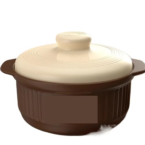 QAZWZG Cacerola Olla de Barro Resistente al Calor, ollas de Cocina for cocinar cazuela, Olla casera for cocinar estofado, Utensilios de Cocina de cerámica(2.3L)