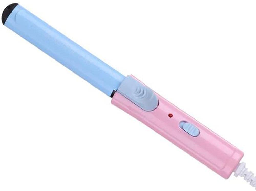 Curling Wand Curling Tongs Ceramic Mini Curling Wand Air Bangs Electric Wand Pear-Shaped Wavy Curling Curling Iron-Pink for