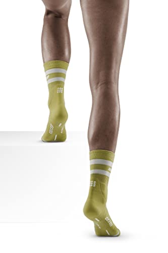 Image of CEP 80's Hiking Mid Cut Socks, Olive /Grey, Women, III (MD)