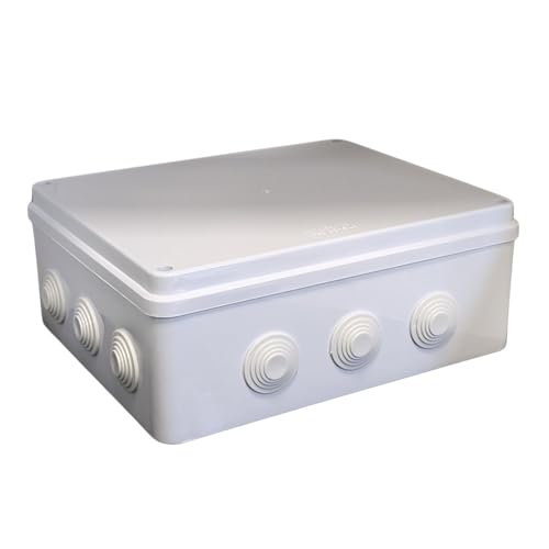 Lumonic Caja de Derivación Blanca 300x250x120mm Con 12 Aberturas - Montaje en Superficie IP65
