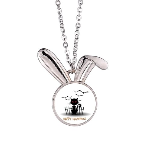 Collier avec pendentif chat chat lapin Halloween pour déguisement et mode sorcière