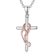 PRAYMOS 925 Sterling Silver Cross Necklace for Women Men Crucifix Cross Pendant Necklaces Simple Jewelry Gifts