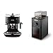 De'Longhi Icona Vintage Ecov311.Bk Macchina Da Caffè Espresso Manuale E Cappuccino, Caffè In Polvere O In Cialde E.S.E. & Kg79 Macinacaffè Professionale A Pressione Con 3 Livelli Di Macinatura, Nero