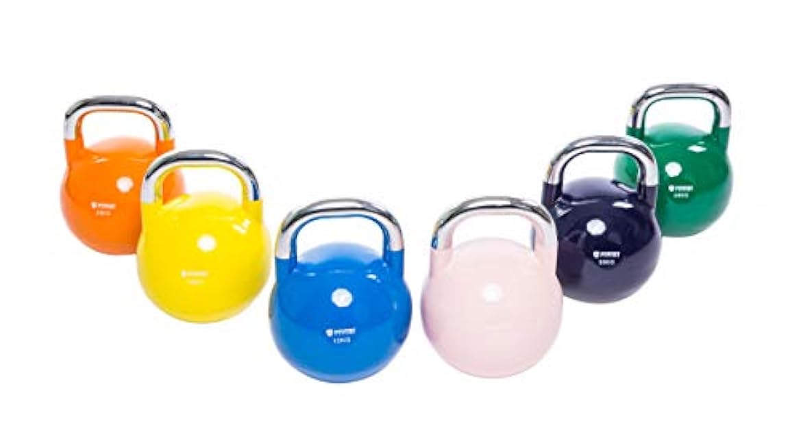 POWERT Competition Kettlebell|Premium Quality Coated Steel|Ergonomic Design|Great for Weight Lifting Workout & Core Strength Training& Muscle Building|Color Coded|Single
