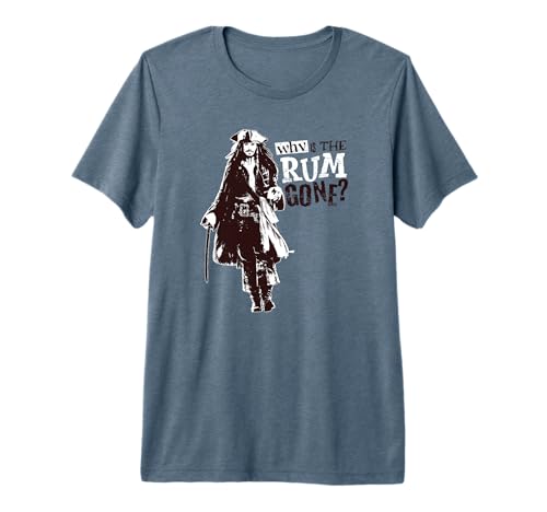 T-shirt Pirates des Caraïbes Jack Why Is The Rum Gone Premium en coton noir