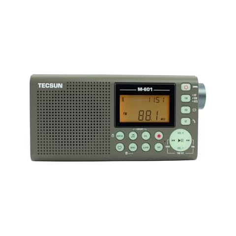 Tecsun M-601 Rechargeable Digital Portable FM Radio, Audio Recorder & Player with Bluetooth 5.0, USB-C Input & Built-in Micro SD Card Slot Cover