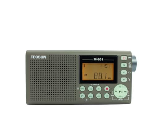 Tecsun M-601 Rechargeable Digital Portable FM Radio, Audio Recorder & Player with Bluetooth 5.0, USB-C Input & Built-in Micro SD Card Slot