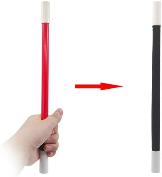 SUMAG Color Changing Magic Wand Magic Tricks Magic Stick Changes Color Cane Close up Illusions Gimmicks (red-Black)