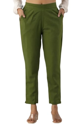 Image of Regular Fit Cotton Woman Trousers Pants Kurti Pant Casual Daily Formal Office Use