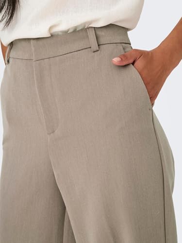 ONLY Damen Onlhattie-Lana Hw Wide Mel Pant TLR Hose, Dark Grey Melange, 38W x 32L