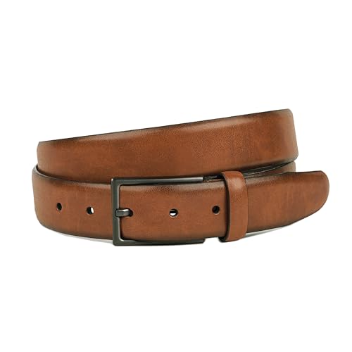 FENIX ORLANDO Kindergürtel für Jungen & Mädchen Farbe Desert Cognac verstellbarer Gürtel aus Leder für Kinder und Jugendliche Größe 60cm nickelfreie Schnalle 30 mm breit