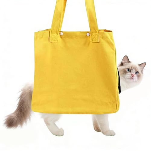 Walking Cat Tote - Adjustable Pet Bag with Holes | Carry Cat Handbag - for Outgoing Vacation Walking Camping Picnic Shopping Hik