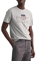 GANT Men's REG Archive Shield SS T-Shirt, Grey Melange, XS