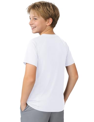 Image of Somaibo Boys Compression Shirt Athletic Football Short Sleeve for Kids | Youth Basketball Baseball Undershirts Quick Dry Sports Base Layer T-Shirt