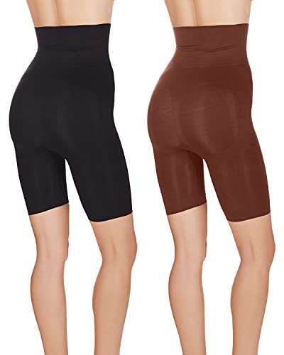 Image of MeMoi 2 Pair High-Waist Shapewear Shorts, Smooth Thigh Shaper Shorts, Comfortable Womens Shapewear - Sizes S-4X