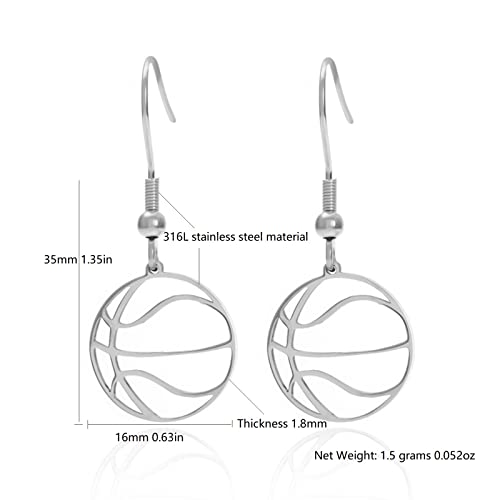 Zkbkjspzjb Basketball Earrings For Women -Hypoallergenic Earrings Basketball Earrings，Dangle Basketball Earrings Sport Jewelry For Women Fan Gift… #TOP6
