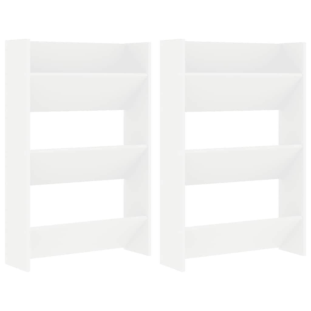 Meuble de couloir pour entrée étroite lot de 2 armoires blanches à 3 rabats