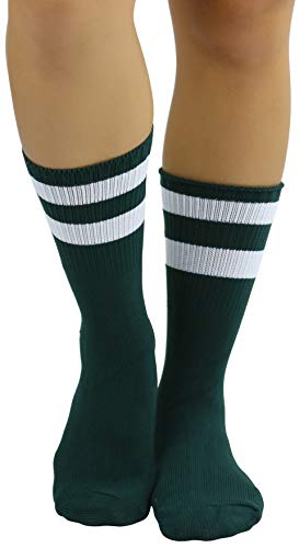Image of ToBeInStyle Women's Acrylic Ankle Hi With Double Stripe Top Crew Fun Athletic Socks