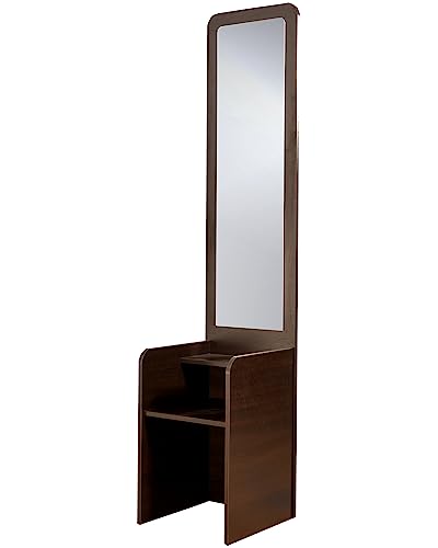 Image of DeckUp Zeus Engineered Wood Dressing Table with Mirror (Dark Wenge, Matte Finish)