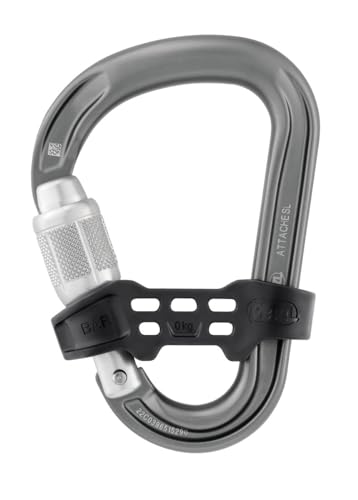 PETZL - Carabiner Pear Shape Attache Screw Lock Ferrule and Anti-Rotation Barrel, M038CA00