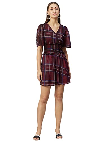 Image of Carlton London Women's Polyester A-Line Mini Casual Dress