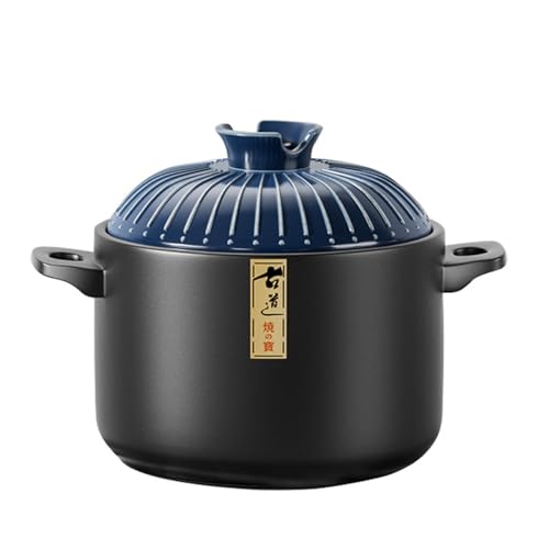 Cacerola de cerámica, estilo japonés, resistente al calor, olla de sopa antiadherente para estufas de gas, capacidad de 6 litros