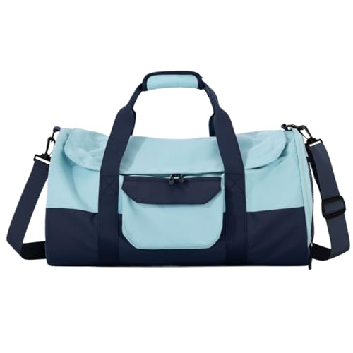 Canvas Large Capacity Men's And Women's Fitness Shoulder Travel Bag Dry And Wet Separation Handbag(Blue)