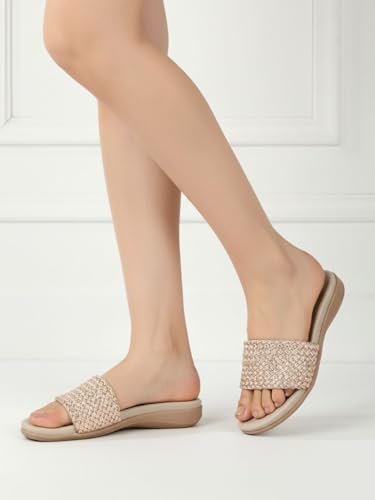 Image of Inc.5 Womens Black Casual Embellished Open Toe Flats