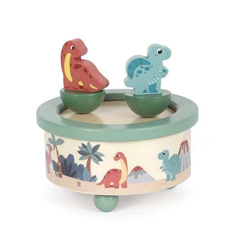 small Foot Spieluhr „Dino“, Klassische Spieldose aus FSC 100%-zertifiziertem Holz, für Kinder ab 3 Jahren, 12628