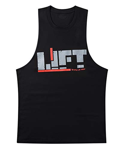 YeeHoo Lift Men's Bodybuilding Gym Tank Tops Workout Stringer Sleeveless Shirts Vest Cotton Black