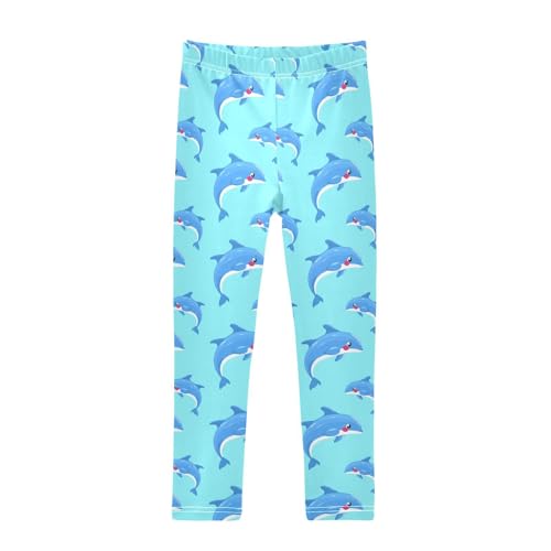 Girls Leggings Size 4T Cartoon Dolphin Stretchy Tights Girl Clothes Comfortable Pants for Workout Dance