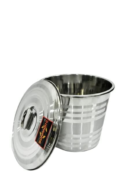 Image of Stainless Steel Jointless Leak Proof Bucket with LID (14 Litre)