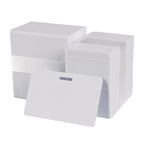 Image of 500 White CR80 (30 Mil) PVC Cards with Horizontal Slot Punch by easyIDea