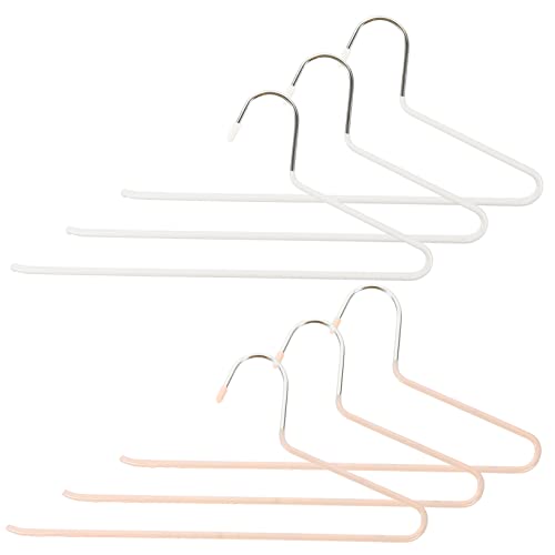 Unomor 6Pcs Multi Function Pants Hangers Non Slip Trouser Rack with Open Ended Design for Closet Organization for Ties Scarves and Pants Storage