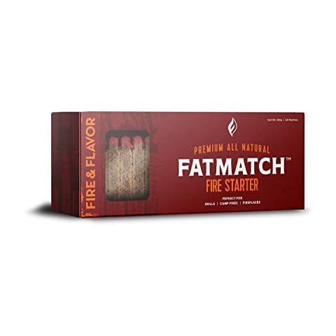 Fire & Flavor FatMatch All-Natural Fire Starters - Eco-Friendly Fire Starters for Fireplaces, Campfires, Grills, and Wood Stoves - Odorless, Chemical-Free, and Clean-Burning Fire Starters Cover