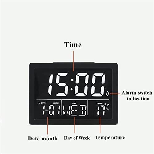 Reloj despertador digital con música y control de voz LED para mesa 6