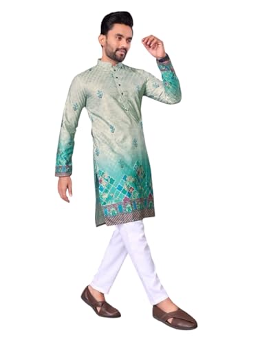 Image of Trustous Kurta Pyjamas set for Mens | Pyjamas with kurta PRINTED and classis look |KURTA Pyjamas SET