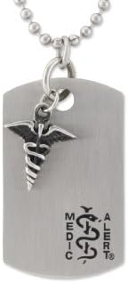 MEDICALERT Foundation Emergency Medical Necklace for Men and Women with Free Custom Engraving - Charm - 30 Inches