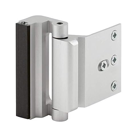 Defender Security Satin Nickel U 10827 Door Reinforcement Lock – Add Extra, High Security to Your Home and Prevent Unauthorized Entry – 3” Stop, Aluminum Construction Finish, 3" Limited Edition Cover