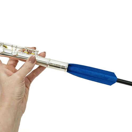 Blue Altieri Flute Wand - Professional Flute Cleaning Tool - Ultrasuede - Super Soft Absorbent Swab, Long Reach Full Bore & Cork Plate Cleaning, Portable & Easy Cleaning