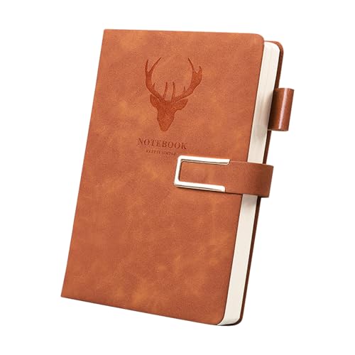 A5 lined leather diary 5.9 inches X 8.4 inches personalized hardcover diary 360 pages of 80Gsm thick straight edge paper suitable for travel business school work and writing (brown)
