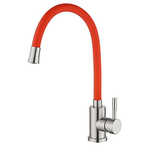 Robinet de Cuisine Robinet d'Évier | Mitigeur Eau Chaude Froide 360 Rotatif Acier Inoxydable 304