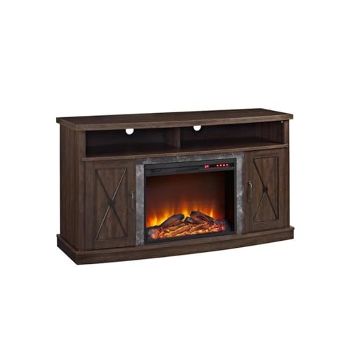 Image of Ameriwood Home Barrow Creek Electric Fireplace TV Stand for TVs up to 60 inch, Espresso
